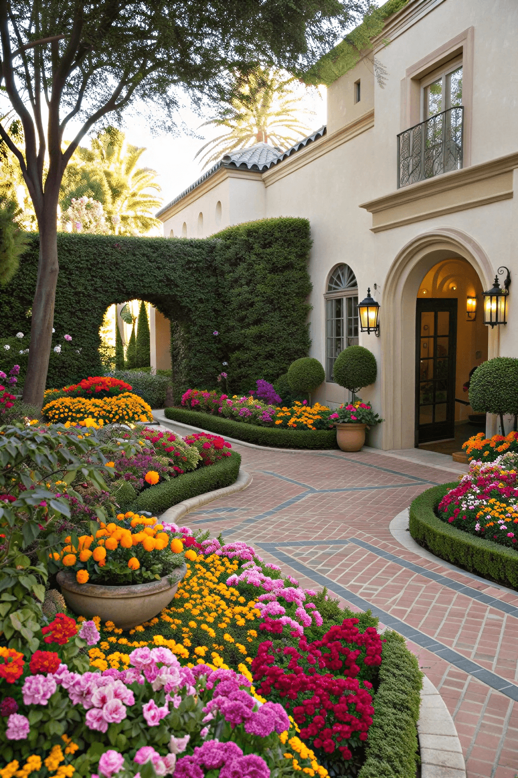 Mediterranean style front yard
