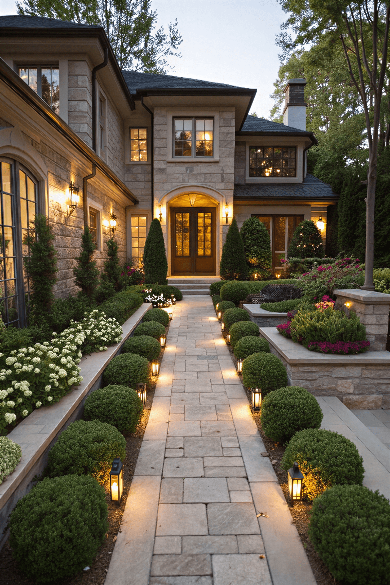 Classic front porch landscaping